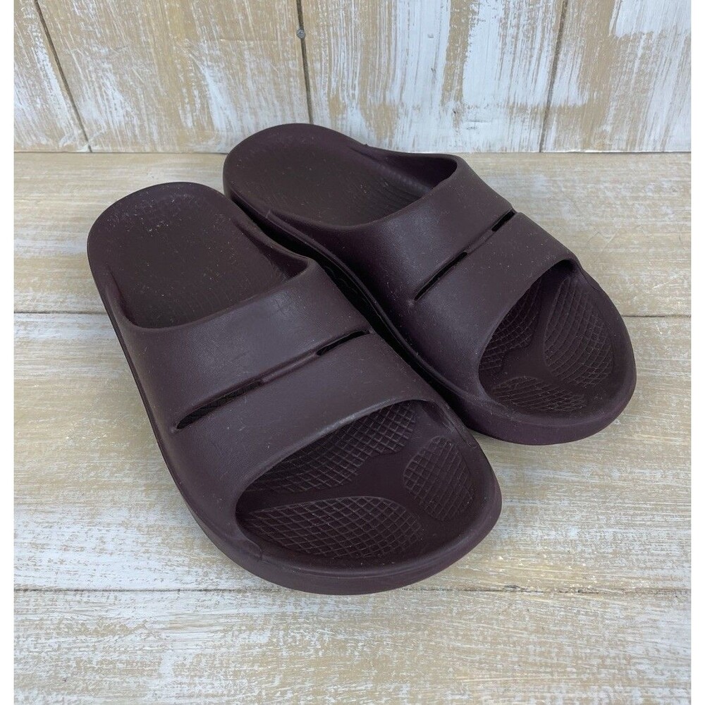 OOFOS Burgundy Ooahh Sport Recovery Slide Sandals M8/W10 EU 41